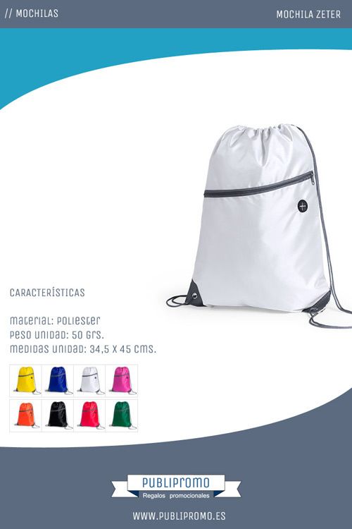 Mochilas saco publicitarias baratas hechas en poliéster