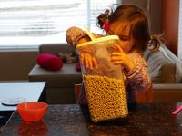 Karla und die Cheerios: Das Äffchen-Experiment am Menschen wiederholt.