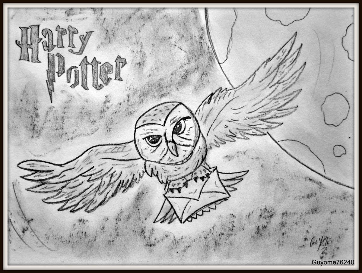 Hedwige Harry Potter Dessin Facile DESSIN QUE J'AI RÉALISÉ EDWIGE DE HARRY POTTER - Guillaume Augeard Dessins