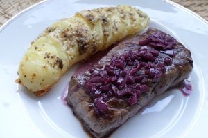 Pavé de bœuf sauce échalotes