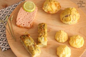 Variante de minis cakes: Tarama, savoyard, Italien et gougères au gruyère