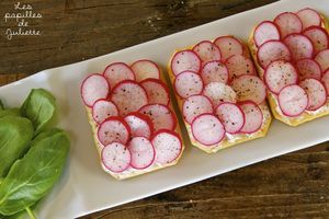 ▲ Tartines de radis roses au cream-cheese ▲