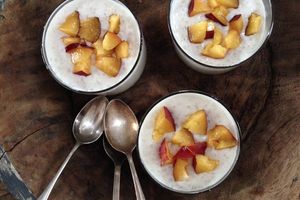 ▲ Perles de tapioca au lait de coco et nectarines de nos régions ▲