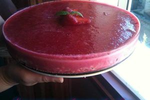 Bavarois à la fraise (le gateau miroir)