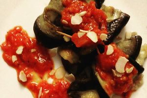 Paupiettes d'aubergine farcies à la mozzarella