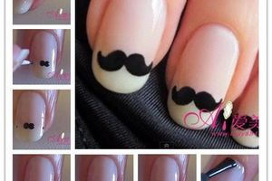 Nails arts moustache