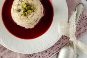 Nougat glacé & coulis mûre-framboise
