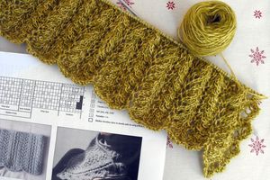 "Moutarde de Dijon "Col en tricot dentelle, fils La Droguerie