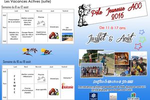 Vacances Actives Eté 2016