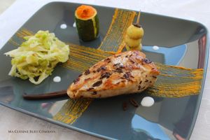 Filet de Poulet à la Vanille Bleue, Cumin et Coco