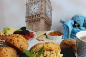 Scones au Cheddar et au Curry, Garniture Full English Breakfast Style! #00Chut#9