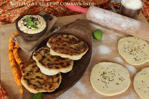 Kulchas à l'ail et au Combava- Pains Indiens- Inde