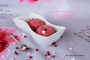 Sorbet Fraise et Yaourt aux Baies Roses#Octobre rose
