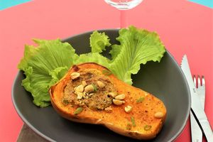 Butternuts farcies Arachides, Coco, Curry