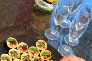 Bouchées Apéritives Tomates Séchées et Basilic