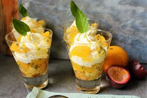 Verrines Orange-Passion-Basilic et Mousse Gourmande