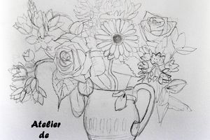 Esquisse bouquet de fleurs