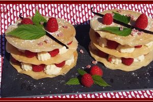 Millefeuille revisité aux framboises