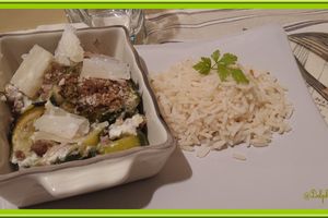 Crumble de Courgette et Bacon aux Herbes et à la Ricotta.