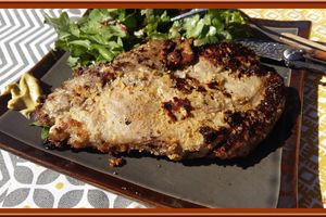 Côtes de porc à la moutarde au Barbecue.