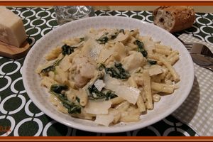 Macaronis aux Epinards et Cabillaud