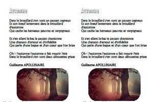 Automne - Guillaume Apollinaire - CM1-CM2