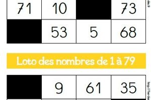 Lotos des nombres de 1 à 79 - CP-CE1