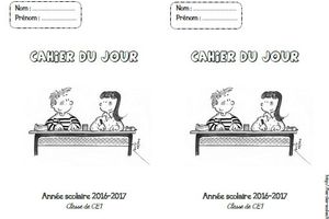 Page de garde : cahier du jour CP-CE1-CE2-CM1-CM2
