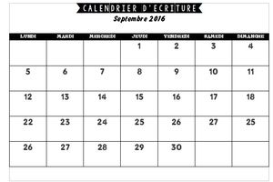 Calendrier d'écriture vierge -CE1-CE2-CM1-CM2