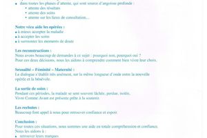 Vivre comme avant Une organisation au service des femmes et des hommes atteints d’un cancer du sein