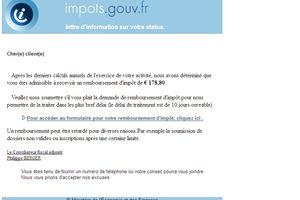 ATTENTION : ARNAQUE SI VOUS RECEVEZ UN MESSAGE PRETENDANT VENIR DES IMPOTS