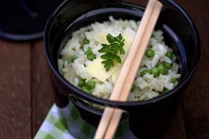 Risotto Petits Pois - Comté au Micro-ondes