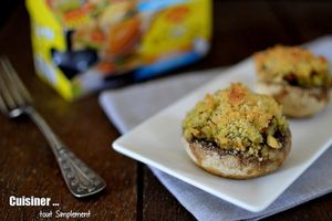 Champignons farcis à la Courgette et Crumble au Parmesan
