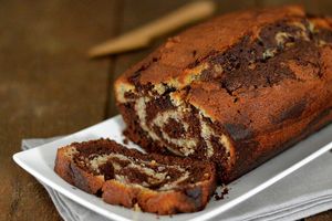 Cake marbré Banane - Chocolat