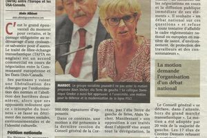 La presse en parle: la motion anti-TAFTA portée par Alain Vacher et le groupe Corrèze Terre de Gauche