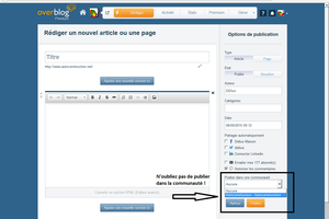 Publier dans la communauté