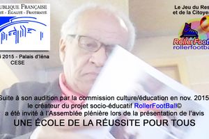 12 mai 2015 : le Projet RollerFootBall© invité à l’Assemblée plénière du CESE