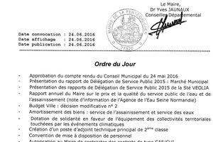 Réunion publique du Conseil Municipal.