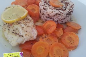 Dos de Merlu Blanc en Papillote et ses 3 Riz