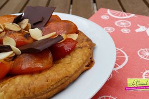 Tarte fine à l'Abricot, éclats croquants au Chocolat