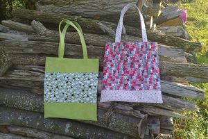 Sacs en tissu, grand format, réversible
