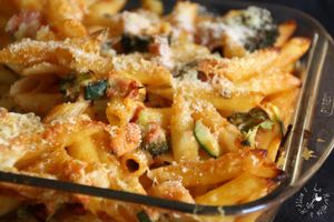 Gratin de Penne au Poulet, Brocolis & Cheddar