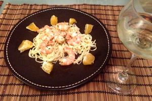 Crevettes caramélisées à l'orange
