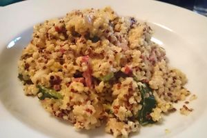 Quinoa carbonara courgettes