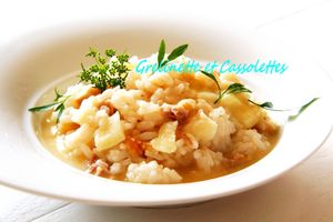 Risotto avec des Restes de Chapon, à la Tomme de Brebis et au Savagnin