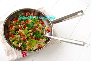 One Pot Quinoa aux Champignons, à l'Origan et aux Petits Pois