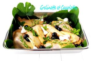 Poulet aux Olives en Feuilles de Figuier