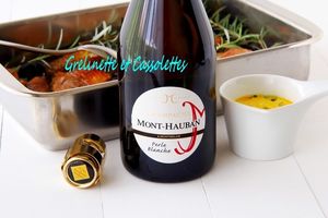Pintade rôtie sauce au Romarin, Champagne Perle Blanche Mont Hauban