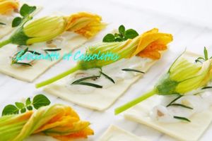 Tartes Fines aux Fleurs de Courgettes et Fromage de Brebis