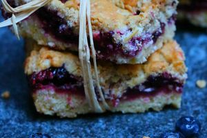 |Crumble bars aux framboises et myrtilles|
